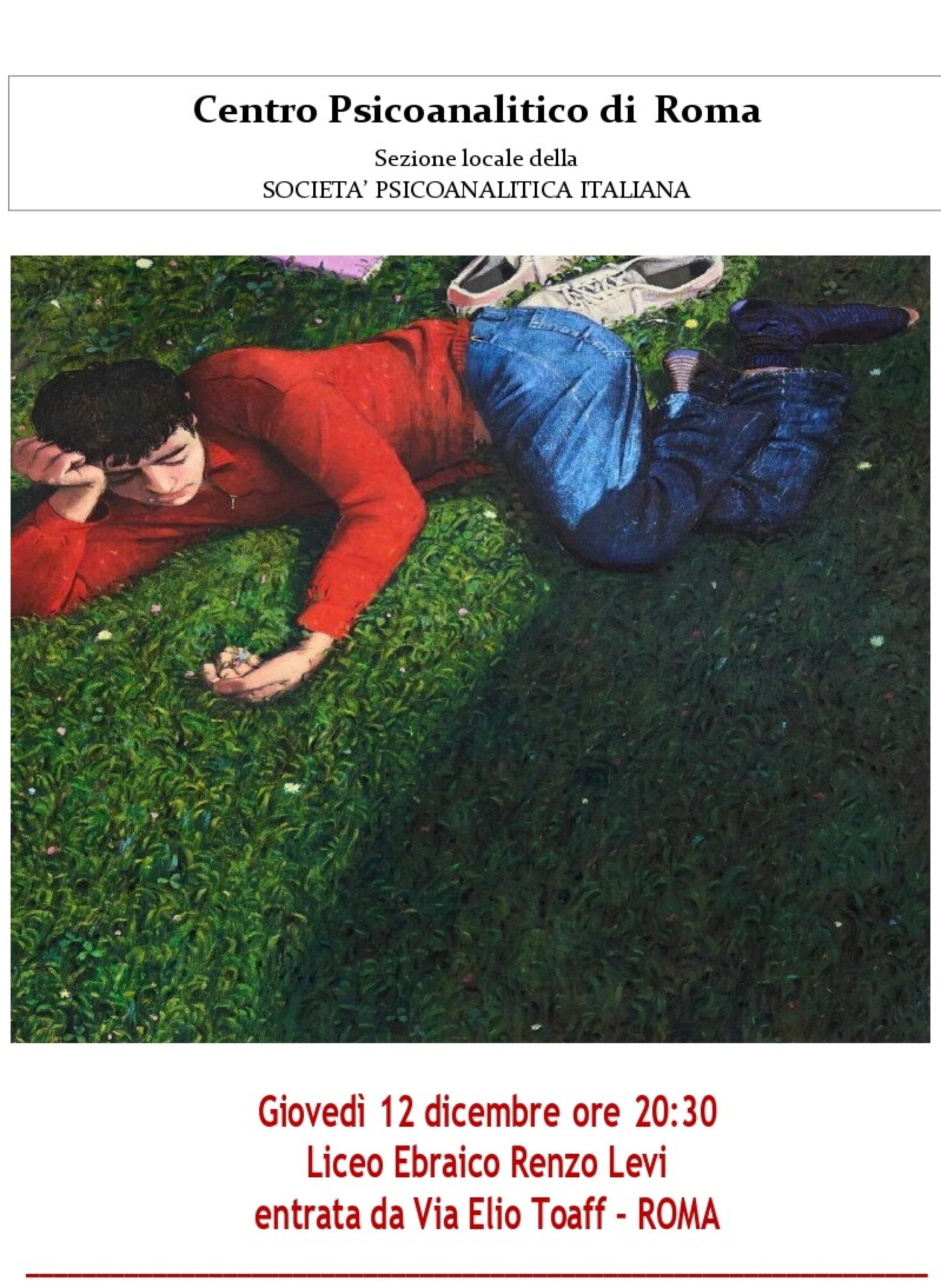 12 dicembre alle 20,30 - La psicoanalisi, gli adolescenti, le scuole  Tra dispositivi digitali, sessualità e immagine corporea